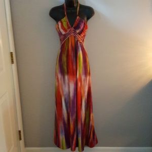 Cynthia Rowley rainbow maxi dress firm